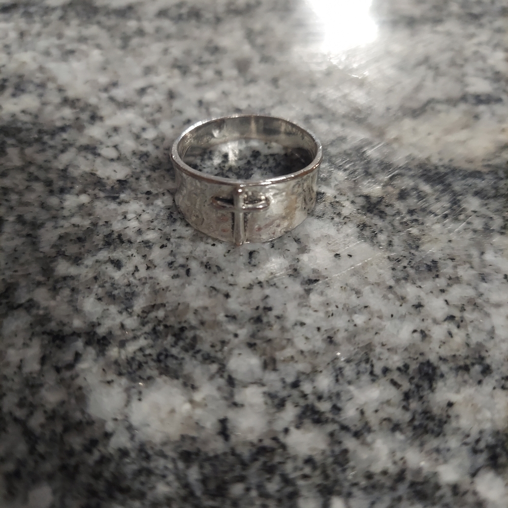 Band cross Ring 💍 Jesus Christian God silver